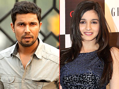 Imtiaz, Randeep, Alia on Highway set